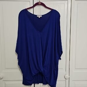 Umgee Royal Blue Drape Blouse